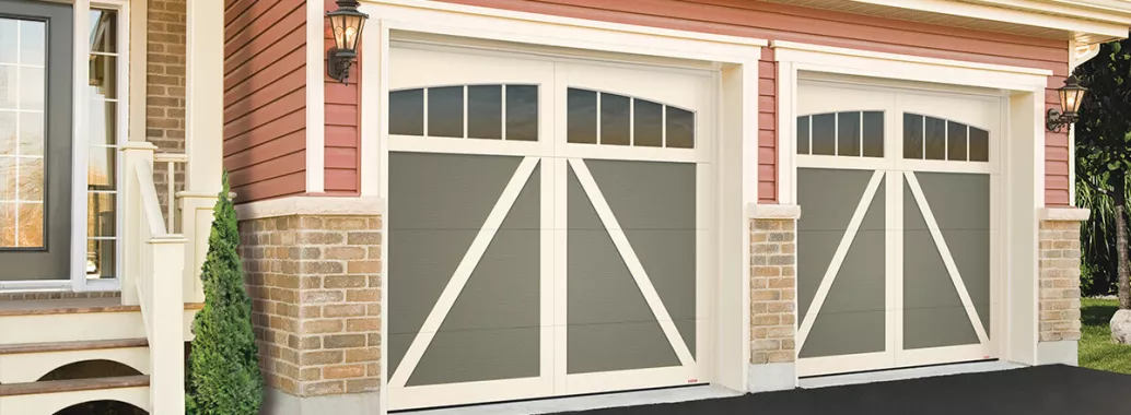 Eastman E-22, 8' x 7', Dark Sand doors and Desert Sand overlays, Arch Overlays 4 lite Panoramic windows