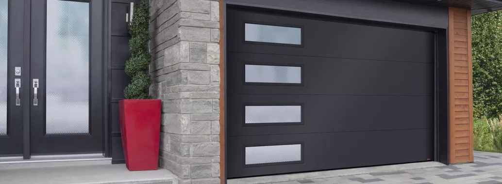 Flush, 14’ x 8’, Black, window layout: Left-side Harmony, Soft glass